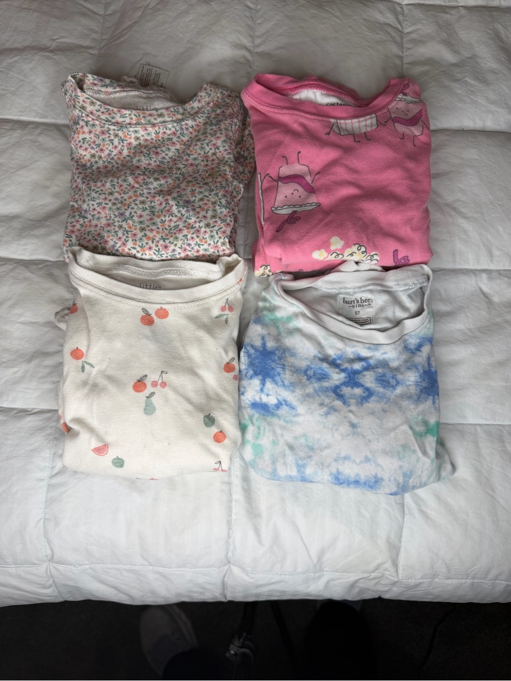 4 pairs / 1 price Carter's Pink Floral and Tie-Dye 4-Pack Kids Pajama Sets